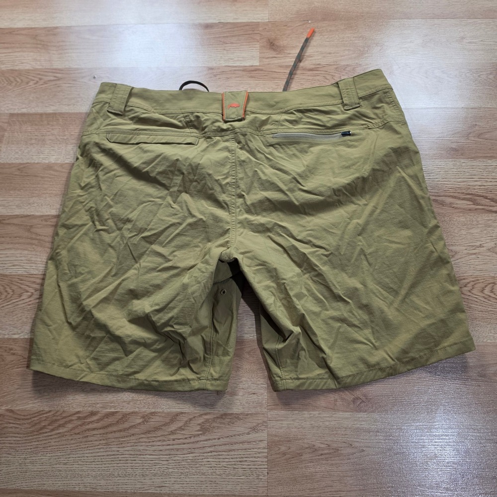 Simms Fishing Shorts Mens 40 Green Quick Dry Cargo Hiking Outdoor Performance - Picture 6 of 11